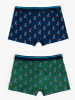 admas 2-delige set: boxershorts groen/donkerblauw