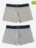 admas 2er-Set: Boxershorts in Hellgrau/ Dunkelblau