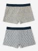 admas 2-delige set: boxershorts lichtgrijs/donkerblauw