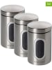 Echtwerk 3-delige set: voorraadpotten zilverkleurig - 1,4 l