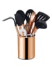 Echtwerk 12tlg. Küchenhelfer-Set in Schwarz/ Kupfer