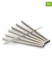 Echtwerk 6er-Set: Trinkhalme in Silber - (H)12 cm