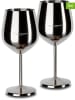 Echtwerk 2er-Set: Weingläser in Silber - 500 ml
