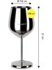 Echtwerk 2-delige set: wijnglazen zilverkleurig - 500 ml