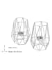 Echtwerk 2-delige set: theelichthouders "Diamant'' zilverkleurig - (H)17 x Ø 9,5 cm
