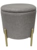 Echtwerk Aufbewahrungshocker "Logan" in Grau - (H)40 x Ø 40 cm