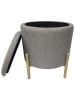 Echtwerk Hocker "Logan" w kolorze szarym ze schowkiem - wys. 40 x Ø 40 cm