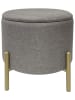 Echtwerk Hocker "Logan" w kolorze szarym ze schowkiem - wys. 40 x Ø 40 cm