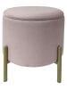 Echtwerk Aufbewahrungshocker "Logan" in Rosa - (H)40 x Ø 36 cm