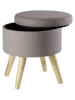 Echtwerk Hocker "Max" w kolorze szarym ze schowkiem - wys. 36 x Ø 32 cm