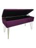 Echtwerk Aufbewahrungssitzbank "Scarlett" in Lila - (B)75 x (H)41,5 x (T)30 cm