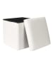 THE HOME DECO FACTORY Pouf in Weiß - (B)38 x (H)38 x (T)38 cm