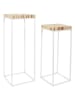 THE HOME DECO FACTORY 2-delige set: bijzettafels naturel/wit