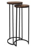 THE HOME DECO FACTORY 2-delige set: bijzettafels bruin/zwart