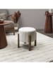 THE HOME DECO FACTORY Hocker in Creme - (H)35 x Ø 35 cm