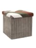 THE HOME DECO FACTORY Pouf in Beige/ Weiß - (B)38 x (H)38 cm