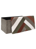 THE HOME DECO FACTORY Aufbewahrungsbank in Beige/ Khaki/ Weiß - (B)76 x (H)38 x (T)38 cm
