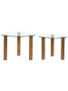 THE HOME DECO FACTORY Set van twee bijzettafels transparant/lichtbruin