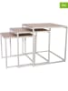 THE HOME DECO FACTORY 3-delige set: bijzettafels wit/naturel