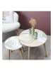 THE HOME DECO FACTORY Stoliki (2 szt.) "Poesie" w kolorze białym ze wzorem