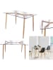THE HOME DECO FACTORY Eettafel transparant/naturel - (L)115 x (B)75 x (H)75 cm