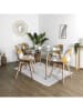 THE HOME DECO FACTORY Esszimmerstuhl "Patchwork" in Gelb/ Grau - (B)57,8 x (H)86,5 x (T)47 cm