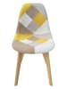 THE HOME DECO FACTORY Krzesło "Patchwork" w kolorze szaro-żółtym - 57,8 x 86,5 x 47 cm
