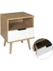 THE HOME DECO FACTORY Nachtkastje "Sven" naturel/wit - (B)40 x (H)49 x (D)35