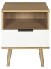 THE HOME DECO FACTORY Nachtkastje "Sven" naturel/wit - (B)40 x (H)49 x (D)35