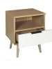 THE HOME DECO FACTORY Nachtkastje "Sven" naturel/wit - (B)40 x (H)49 x (D)35