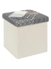THE HOME DECO FACTORY Hocker w kolorze szaro-beżowym ze schowkiem - 38 x 38 x 38 cm