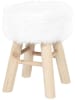 THE HOME DECO FACTORY Hocker ''Natural'' in Hellbraun/ Weiß - (H)40 x Ø 28 cm