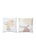 THE HOME DECO FACTORY 2-delige set: kussens "Poesie" wit/lichtroze - (L)40 x (B)40 cm