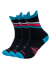 camano 3er-Set: Socken in Schwarz/ Hellblau/ Rot