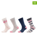 camano Skarpety (8 par) w kolorze szaro-jasnoróżowo-granatowym