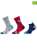 Fun Socks 3-delige set: sokken grijs/rood/donkerblauw