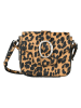 Becksöndergaard Leder-Umhängetasche "Leopa" in Camel/ Schwarz - (B)20 x (H)16 x (T)8 cm