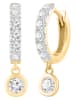Diamonds lab grown Gold-Creolen mit Diamanten
