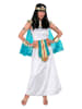 Carnival Party 6tlg. Kostüm ''Ägyptische Königin'' in Weiß/ Türkis/ Gold