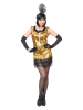 Carnival Party 2tlg. Kostüm "20er Jahre Charleston Flapper" in Gold/ Schwarz