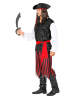 Carnival Party 5tlg. Kostüm ''Pirat der Karibik" in Weiß/ Schwarz/ Rot