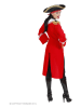 Carnival Party 2tlg. Kostüm "Piratenkapitän" in Rot