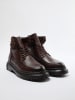 trendyol Skórzane botki w kolorze brązowym