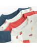 COOL CLUB 4-delige set: rompers rood/donkerblauw/crème