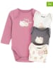 COOL CLUB 4-delige set: rompers antraciet/lichtroze/crème