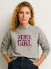 WOOOP Sweatshirt "Rebel girl" grijs