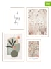 Orangewallz 4er-Set: Gerahmte Kunstdrucke "Nature Feelings" in Beige/ Bunt
