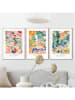 Orangewallz 3-delige set: ingelijste kunstdrukken "Matisse Floral Set" - (B)50 x (H)70 cm