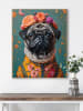 Orangewallz Ingelijste kunstdruk "Female Pug" - (B)40 x (H)50 cm