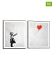 Orangewallz Druki artystyczne (2 szt.) "Balloon Girl" w ramce